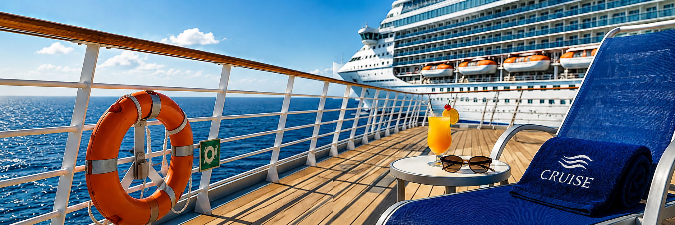 Cruise ship deck lounge area